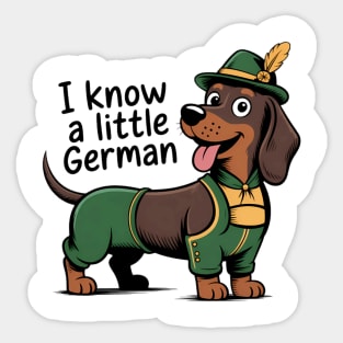 Oktoberfest I Know A Little German Dachshund Wiener Dog Sticker